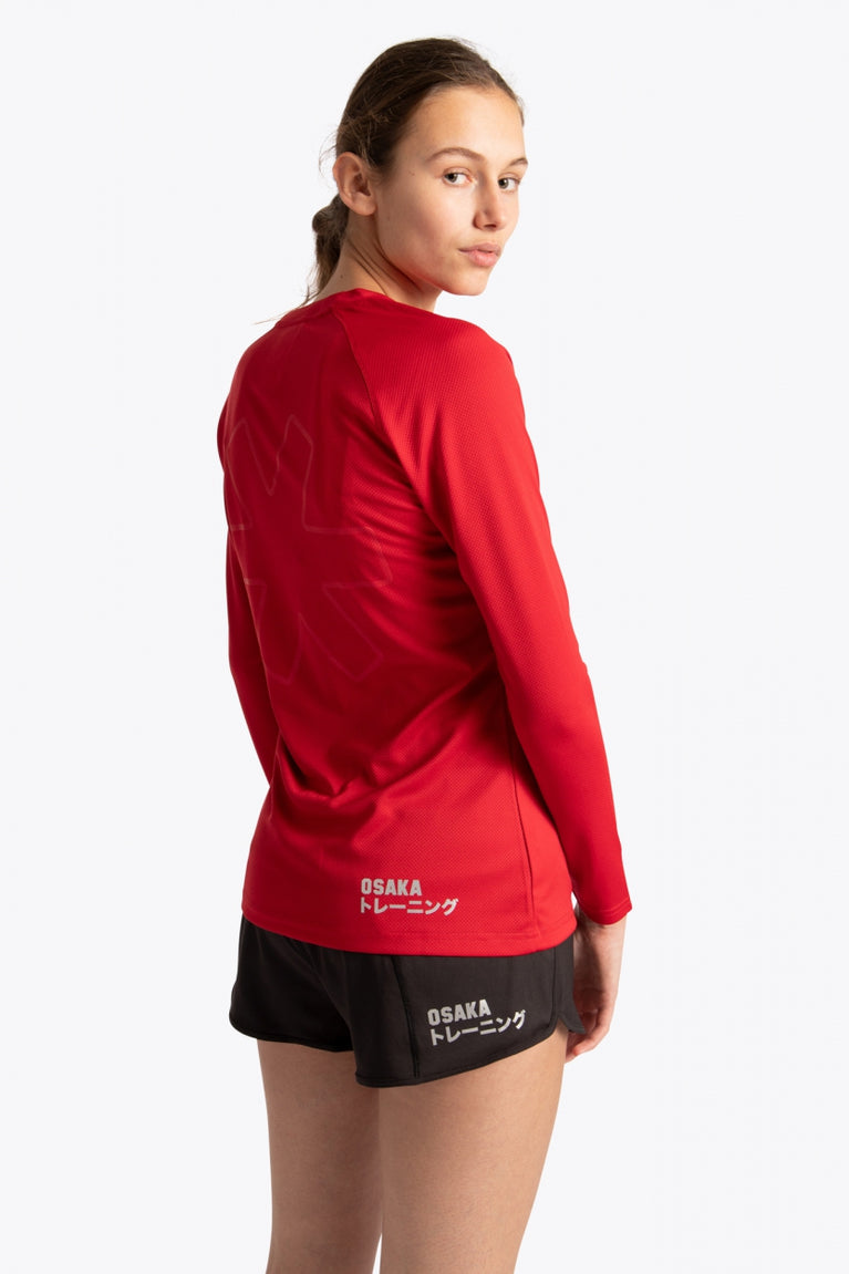 T-shirt da allenamento a maniche lunghe da donna Osaka | Rosso