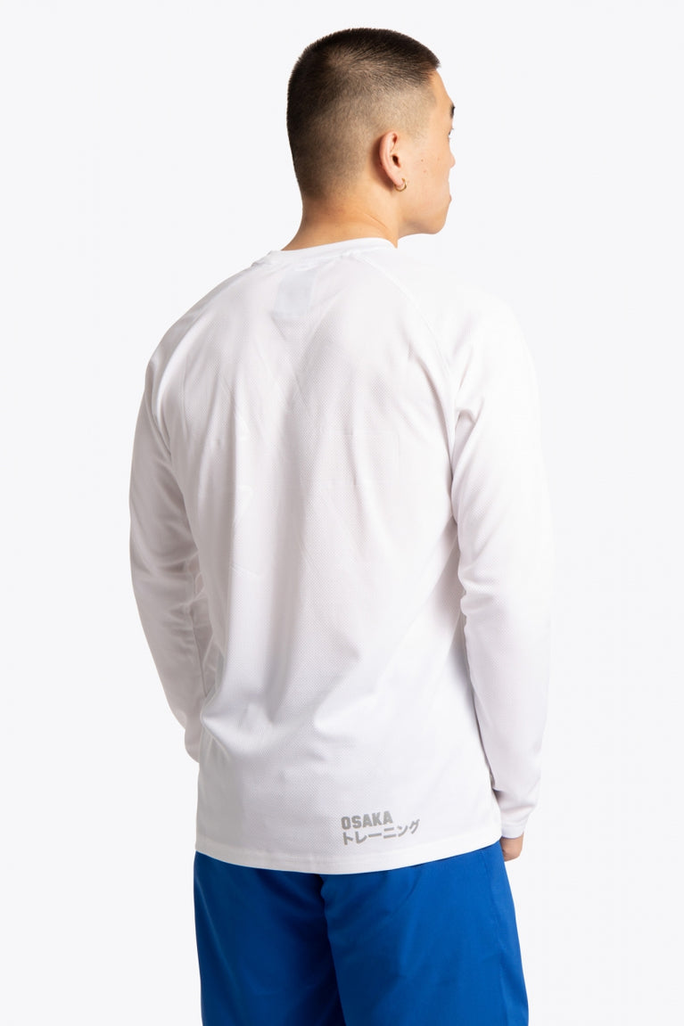 T-shirt da allenamento a maniche lunghe da uomo Osaka | Bianco