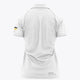 Women’s white polo jersey with back print and short sleeves