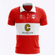 HC Knokke Women Polo Jersey Home in Red. Front view