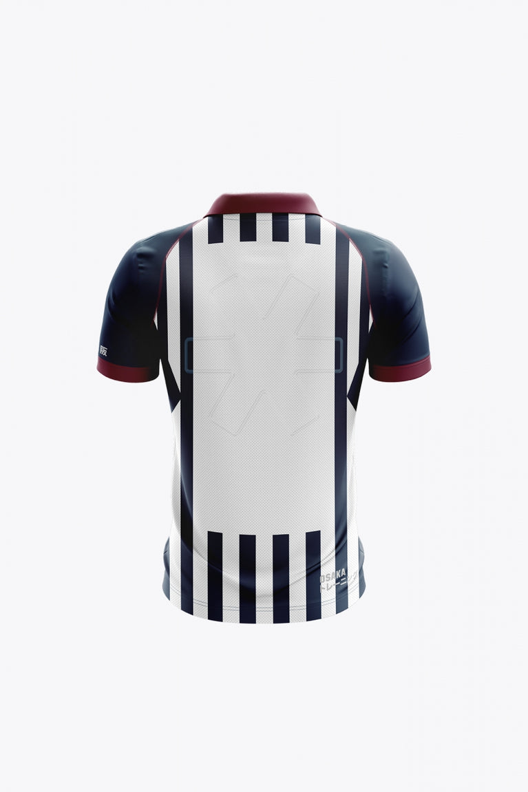 Herakles Kids Polo Jersey in Navy-White. Back view