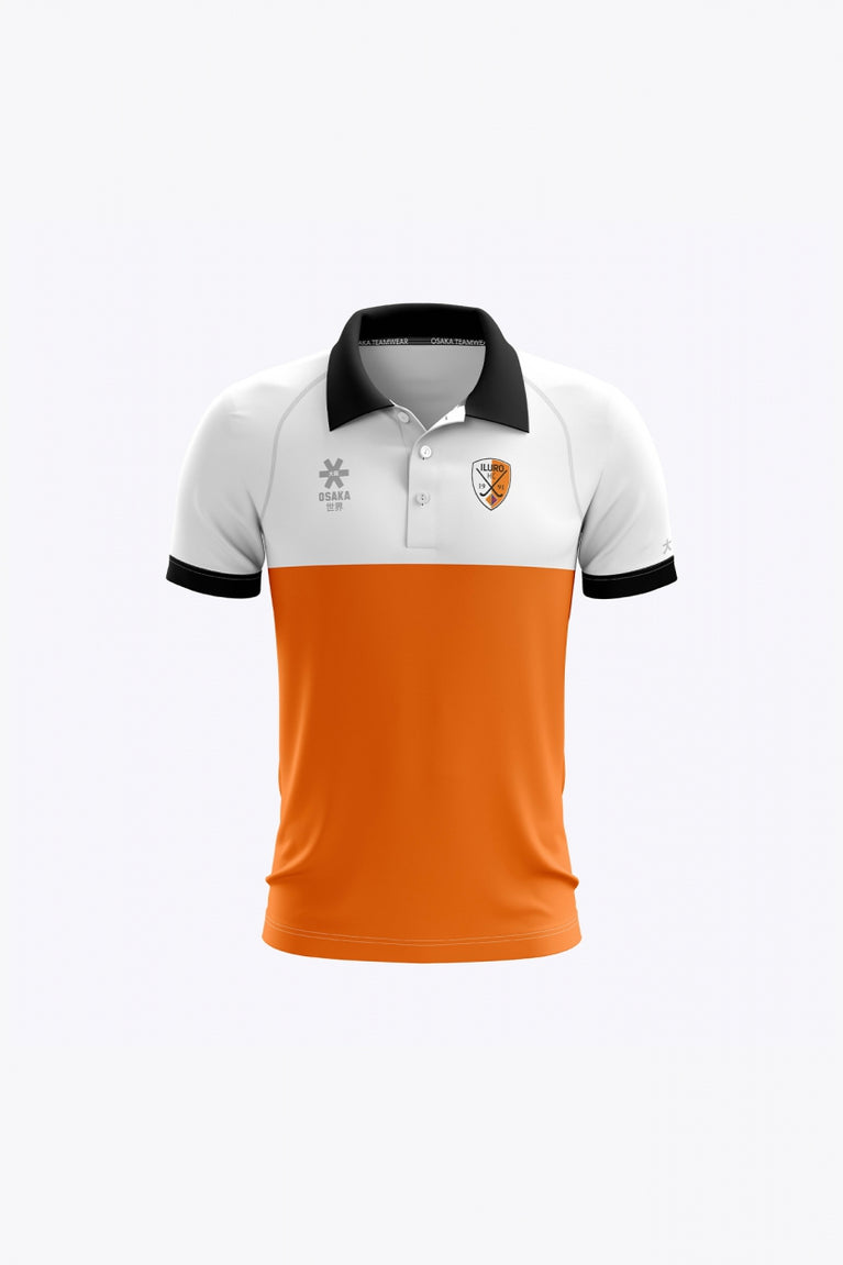 Iluro Kids Polo Jersey in White-orange. Front view