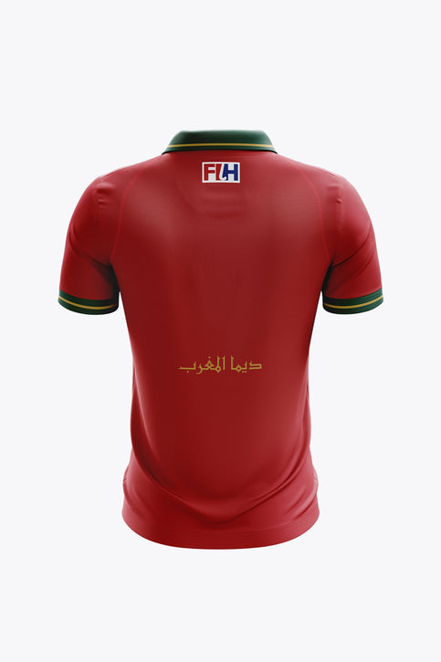 Official Morocco Men Polo Jersey | Red