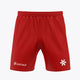 Men's red Belgium football shorts with Eiffage logo and right-leg emblem