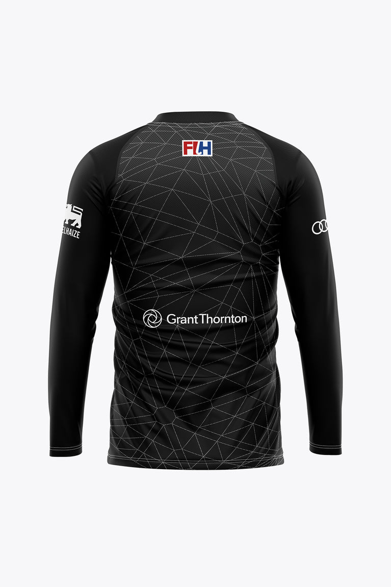 Women’s black goalkeeper long-sleeve tee with geometric pattern, Grant Thornton mark