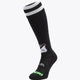 HC Zwart Wit Field Hockey Socks with Osaka logo in green. Front view