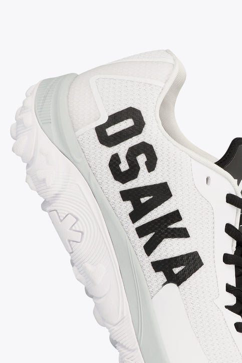 Iconic white Osaka KAI Mk1 for playing hard, training or recovery sessions, this all in a Lightweight design suited for water and sand pitches. Side view