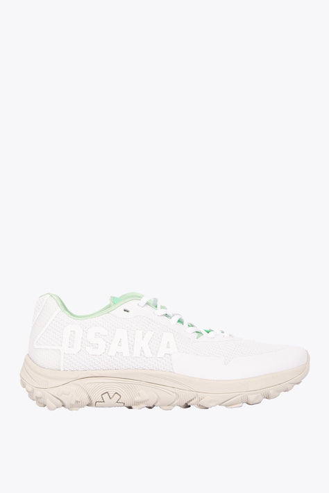 Jade White with green Osaka KAI Mk1 for playing hard, training or recovery sessions, this all in a Lightweight design suited for water and sand pitches. Side view