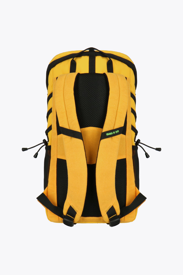 Yellow HoneyComb Pro Tour Padel Bag Ergonomic and ultrasoft straps. Back view