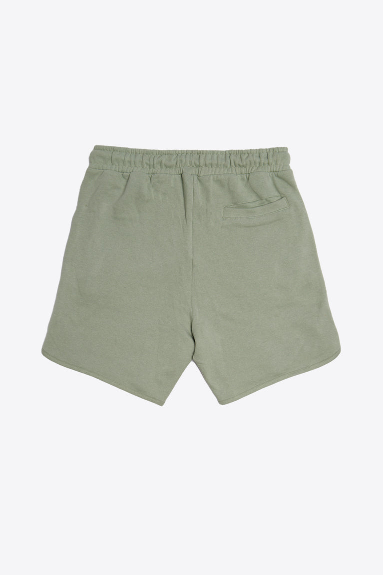Iceberg green colour Osaka men shorts Elite Society from The Sports Society Collection made for a retro country vintage sport-chic aesthetics. 90s era ode style for that on-and off-field lifestyle. Back view of shorts alone