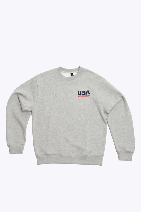 USA Field Hockey Unisex Sweater - Grey Melange
