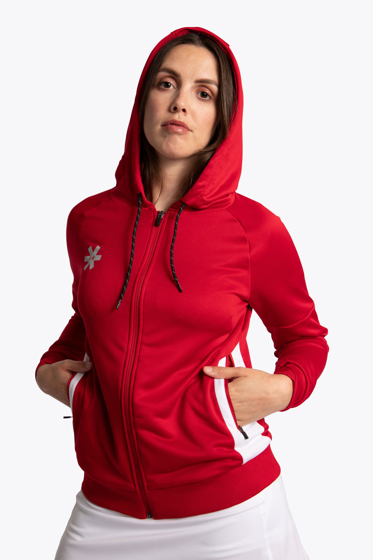 Women training zip hoodie red